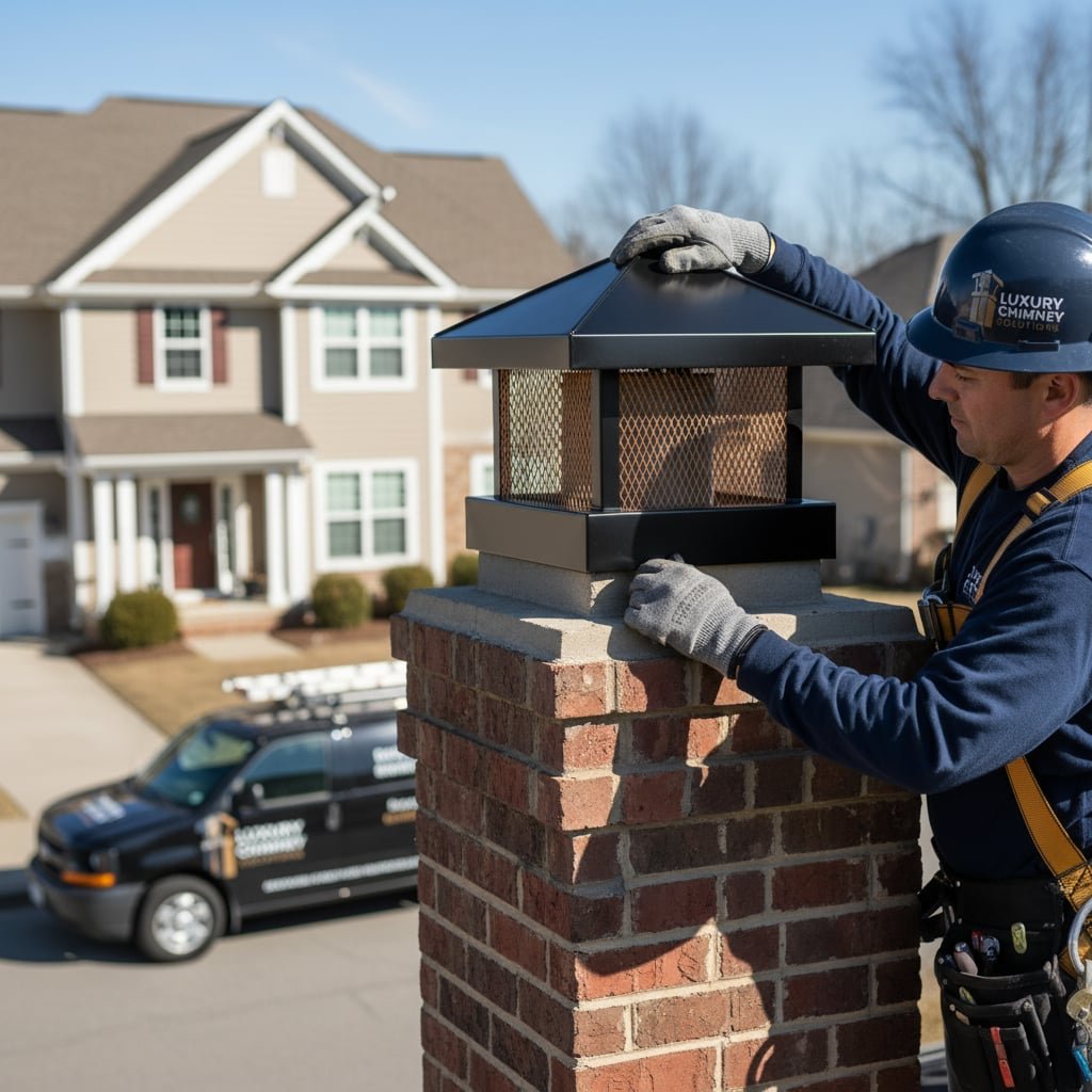 Dallas Chimney Cap Installation